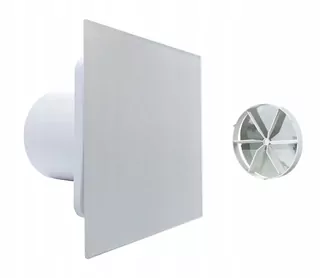 Kúpeľňový ventilátor FI100 biele sklo hygrostat a časovač + zadarmo ventilu